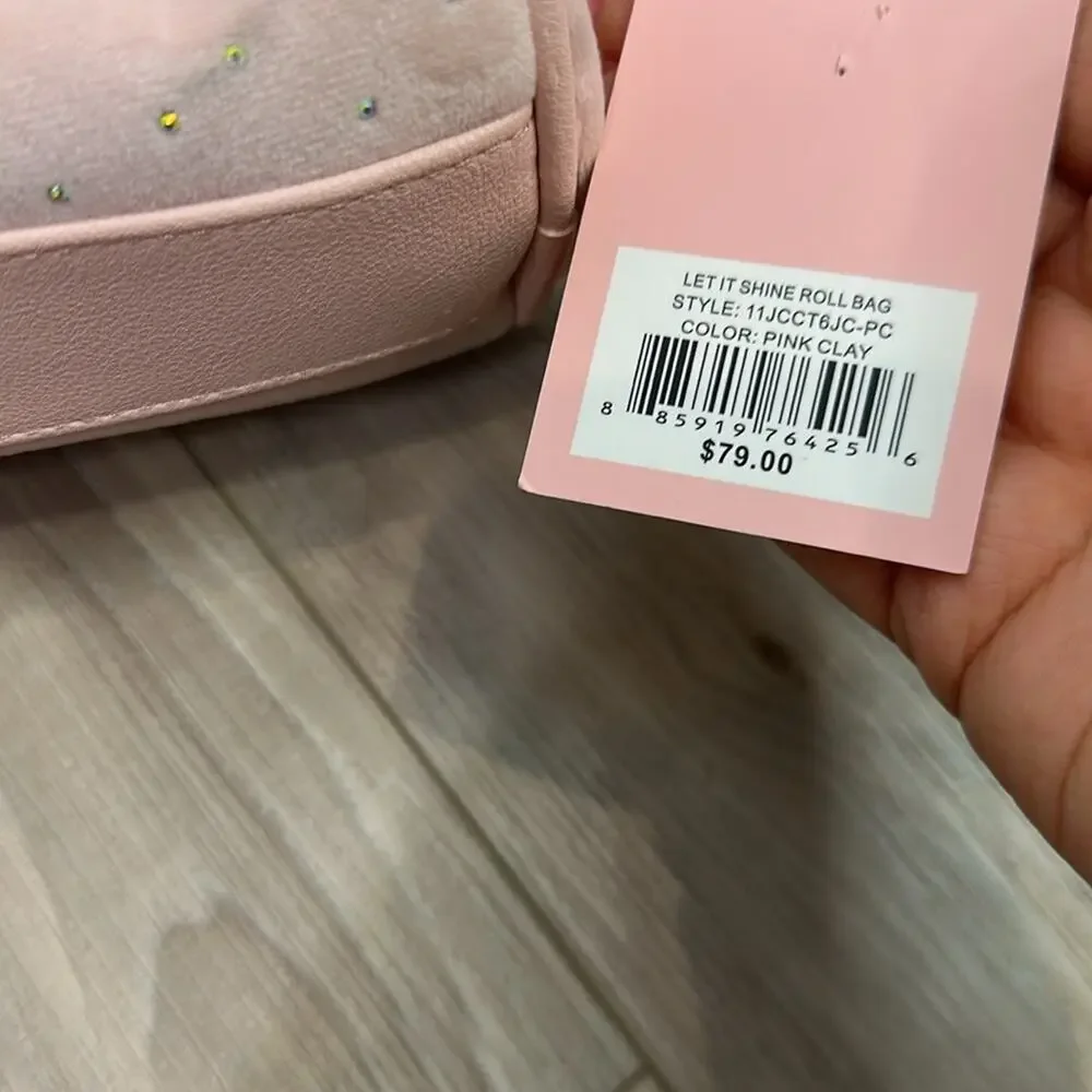 Juicy couture let it shine rhinestone barrel role bag pink